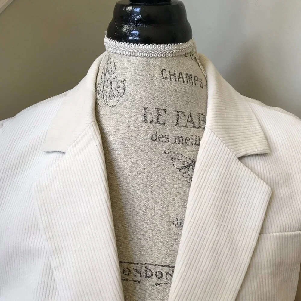 NWT JCrew Archie Corduroy Blazer Jacket Womens 6 Cream Ivory Patch Pocket BJ988